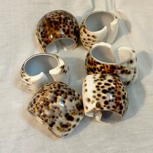 Tiger shell napkin rings set of 6